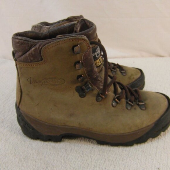 MEN\'S sz8M VINTAGE VASQUE LEATHER ITALIAN MADE LACE UP HIKING BOOTS NM 33233 main image 5